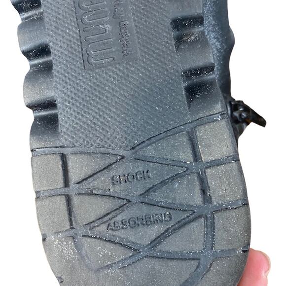 Munro Black Leather Ankle Sie Zipper Walking Wedge Bootie Women Sz 7.5 - Picture 11 of 16